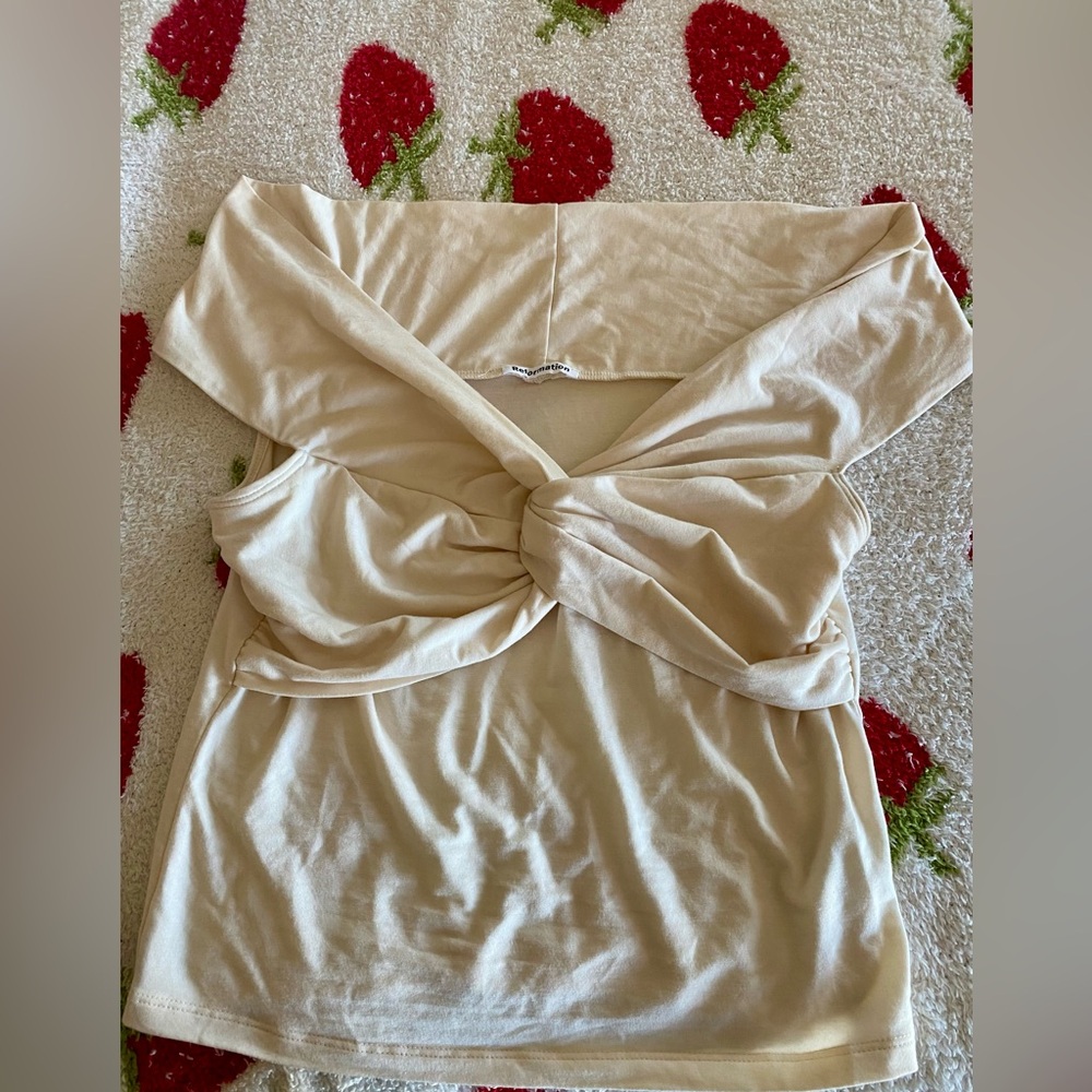 Reformation off the shoulder Cream Top size M